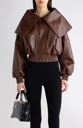 Balenciaga Balenciaga Wrap Collar Leather Blouson
