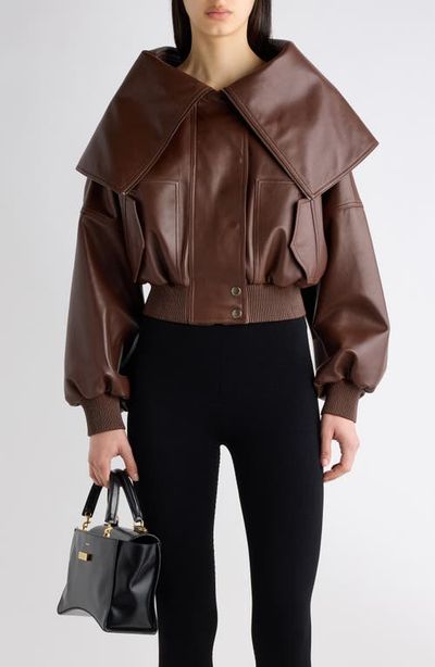 Balenciaga Balenciaga Wrap Collar Leather Blouson