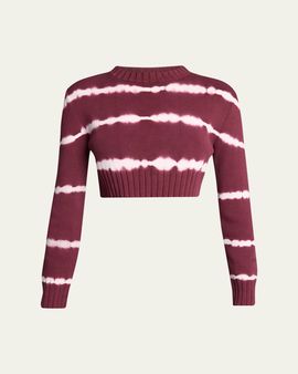 Balenciaga Bleach Striped Crop Crewneck Sweater