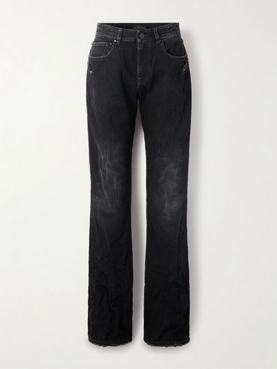 BALENCIAGA City studded low-rise straight-leg jeans