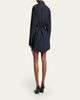 Balenciaga Cotton Poplin Mini Shirtdress with Floral Sash - 3