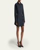 Balenciaga Cotton Poplin Mini Shirtdress with Floral Sash - 4