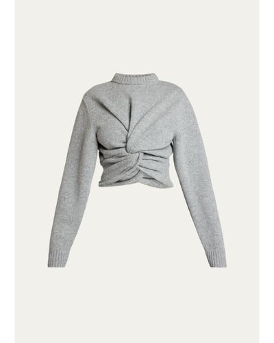 Balenciaga Cropped Twisted Wool Sweater