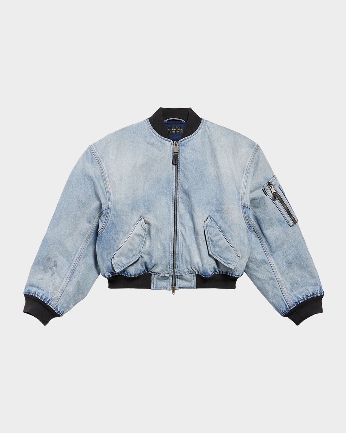 Balenciaga Denim Oversized Bomber Jacket