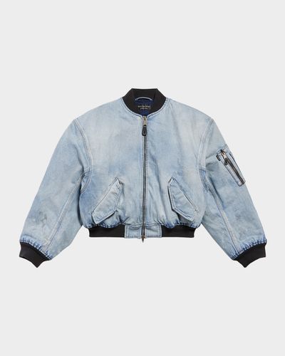 Balenciaga Denim Oversized Bomber Jacket