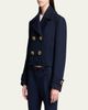 Balenciaga Double-Breasted Textured Wool Short Peacoat - 4