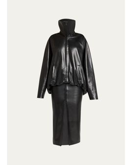 Balenciaga High Collar Blouson Skirted Jacket