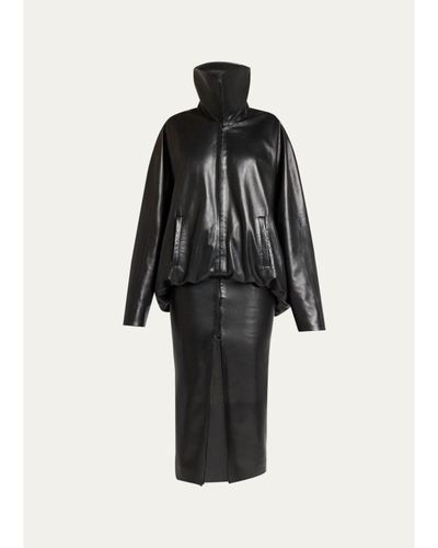 Balenciaga High Collar Blouson Skirted Jacket