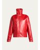 Balenciaga High Collar Leather Jacket - 1