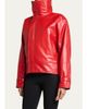 Balenciaga High Collar Leather Jacket - 4