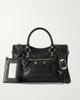 BALENCIAGA Le City crinkled glossed-leather shoulder bag - 1
