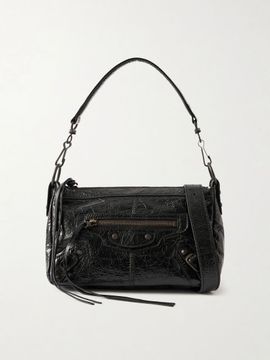 BALENCIAGA Le City Moto mini crinkled-leather shoulder bag