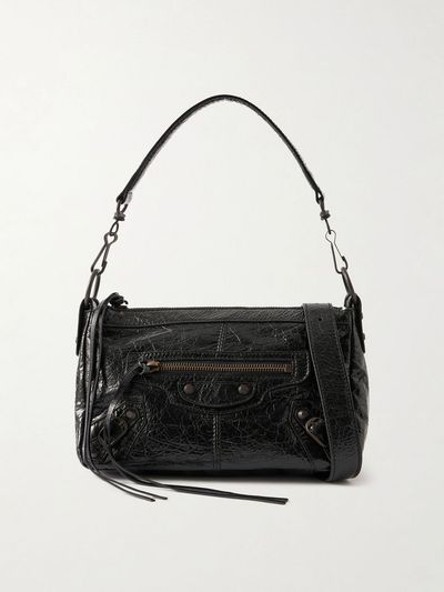 BALENCIAGA Le City Moto mini crinkled-leather shoulder bag