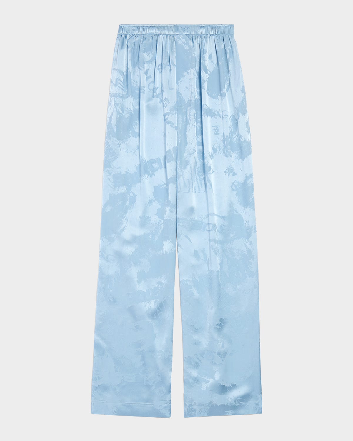 Balenciaga Logo Silk Jacquard Wide-Leg Pajama Pants