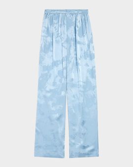 Balenciaga Logo Silk Jacquard Wide-Leg Pajama Pants