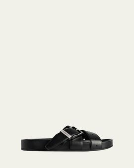 Balenciaga Men's Belt Leather Mule Sandals
