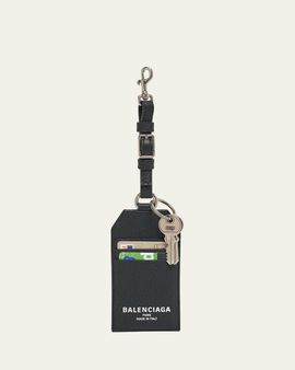 Balenciaga Men's Credit Charm Keychain Card Holder