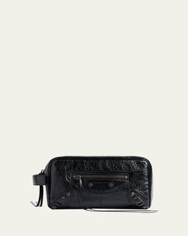 Balenciaga Men's Le City Leather Toiletry Bag