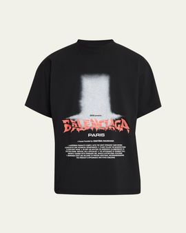 Balenciaga Men's Logo Graphic Cotton Jersey T-Shirt