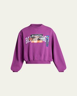 Balenciaga Men's Overlapping Logo Crewneck Sweatshirt