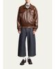 Balenciaga Men's Smooth Leather Oversized Bomber Jacket - 2