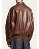 Balenciaga Men's Smooth Leather Oversized Bomber Jacket - 3