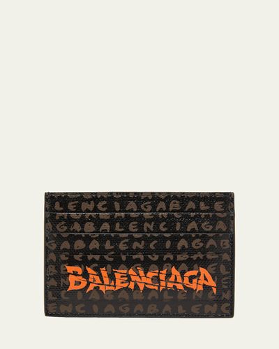 Balenciaga Men's Snob Allover Logo Card Holder