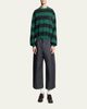 Balenciaga Men's Stripe Logo Crest Crewneck Sweatshirt - 2