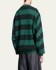 Balenciaga Men's Stripe Logo Crest Crewneck Sweatshirt - 3