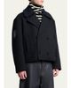 Balenciaga Men's Wool Knit-Collar Double-Breasted Jacket - 4