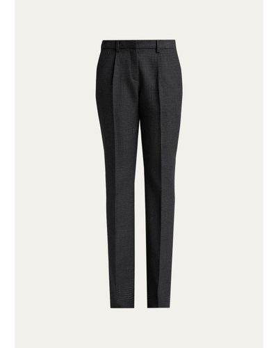 Balenciaga Micro-Houndstooth Wool-Blend Slim-Fit Pants