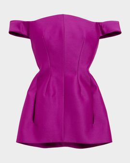 Balenciaga Off-Shoulder Mini Dress