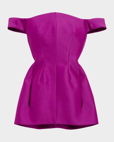 Balenciaga Off-Shoulder Mini Dress