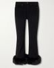 BALENCIAGA Plush-trimmed cropped mid-rise flared jeans - 1