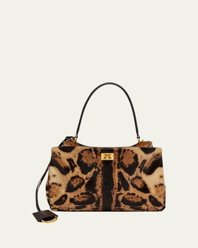 Balenciaga Rodeo Small Animal-Print Calf Hair Top-Handle Bag