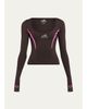 Balenciaga Scoop-Neck Cut Long-Sleeve Activewear Top - 1