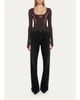Balenciaga Scoop-Neck Cut Long-Sleeve Activewear Top - 2