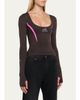 Balenciaga Scoop-Neck Cut Long-Sleeve Activewear Top - 4