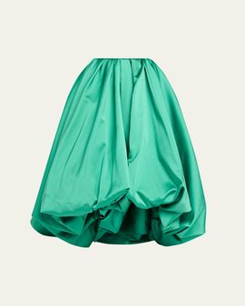 Balenciaga Scuba Satin Pleated Midi Balloon Skirt