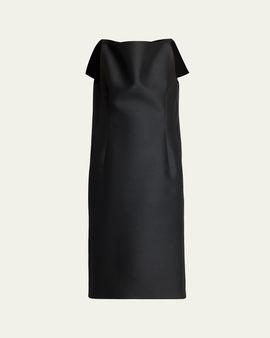 Balenciaga Sleeveless Folded V-Back Midi Dress