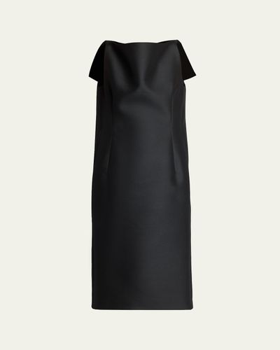 Balenciaga Sleeveless Folded V-Back Midi Dress