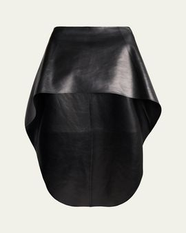 Balenciaga Smooth Leather High-Low Cape