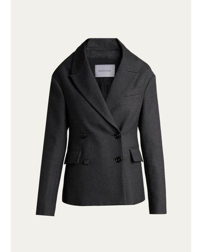 Balenciaga Stola Wool Houndstooth Jacket