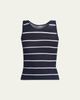 Balenciaga Striped Cotton Knit Tank Top - 1