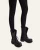 Balenciaga Truck Leather Lace-Up Combat Boots - 2