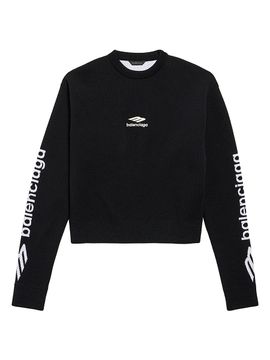 Balenciaga Women's 3B Sports Icon Cropped Crewneck Sweatshirt
