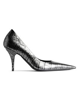 Balenciaga Women's Avenue 90MM Crocodile Embossed Calfskin Pumps