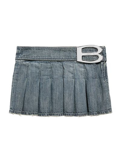 Balenciaga Women's Buckle Pleated Skirt