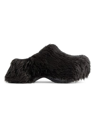 Balenciaga Women's Crocs Mules In Fake Fur