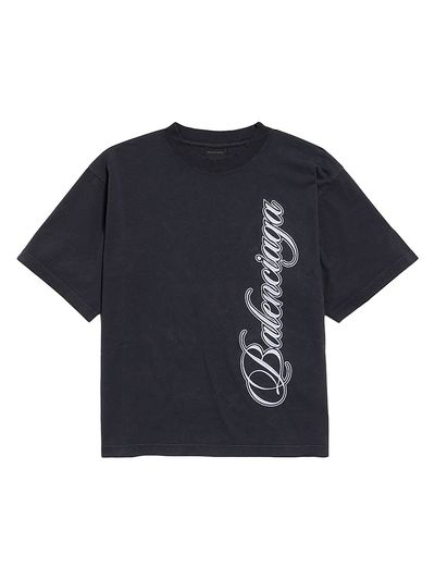 Balenciaga Women's Cursive Medium Fit T-Shirt